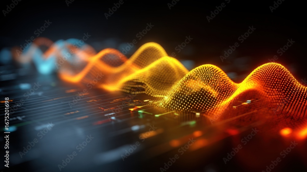 Poster close-up of vibrant guitar strings illuminated by bright light creating a captivating musical atmosp