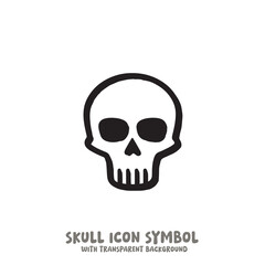 Skull Icon Symbol Vector Illustration in Black and White