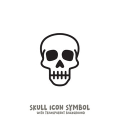 Skull Icon Symbol Vector Illustration in Black and White