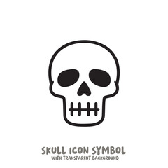 Skull Icon Symbol Vector Illustration in Black and White