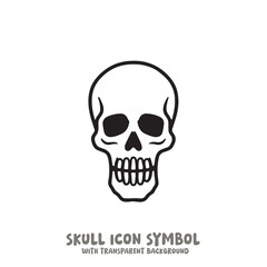 Skull Icon Symbol Vector Illustration in Black and White