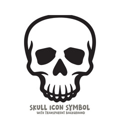 Skull Icon Symbol Vector Illustration in Black and White