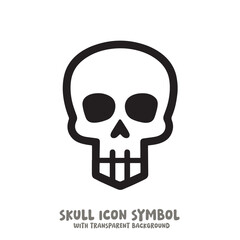 Skull Icon Symbol Vector Illustration in Black and White