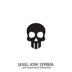 Skull Icon Symbol Vector Illustration in Black and White