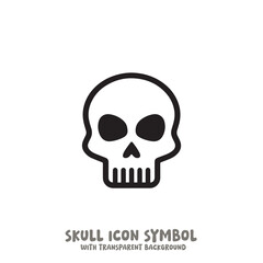 Skull Icon Symbol Vector Illustration in Black and White