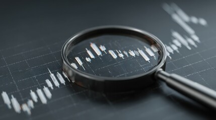 Strong magnet positioned on graph paper illustrating the concept of inflection points in data analysis and detection