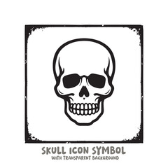 Skull Icon Symbol Vector Illustration in Black and White