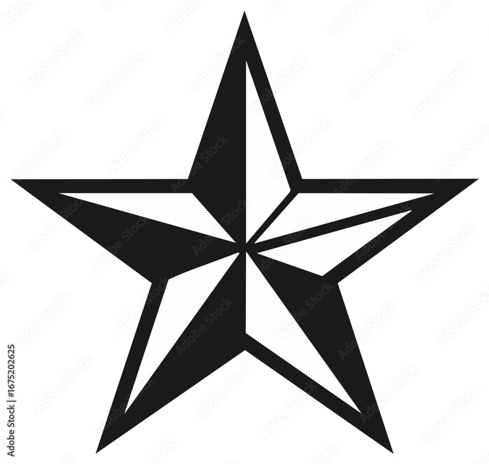 Poster Geometric Star Symbol with Bold Lines and Sharp Points