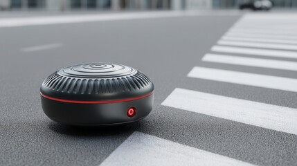 Black object on street illustrating market volume surge radar concept for financial detection and analysis tools design