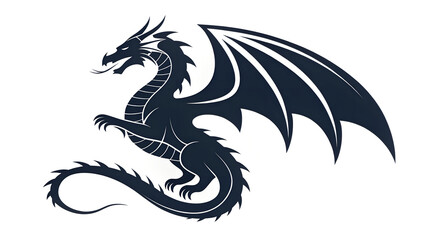 Majestic dragon with spread wings in silhouette against a mythical creature art