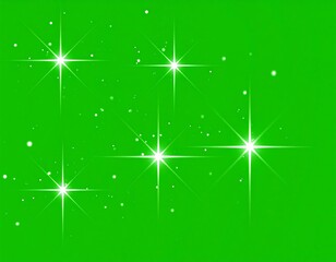 Bright, sparkling stars on a green background