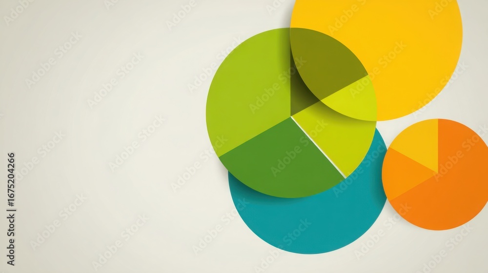 Aufkleber trio of circles in distinctive colors representing diversity and unity in a minimalistic and modern 