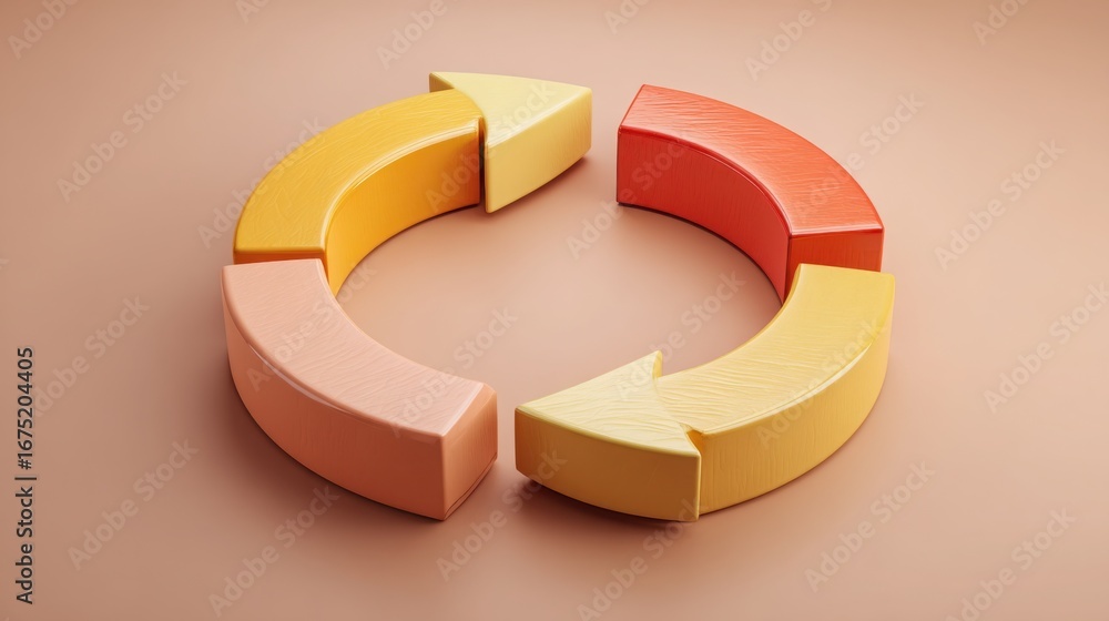 Aufkleber a unique circular shape crafted from wood representing policy pivot signal with clean visual element