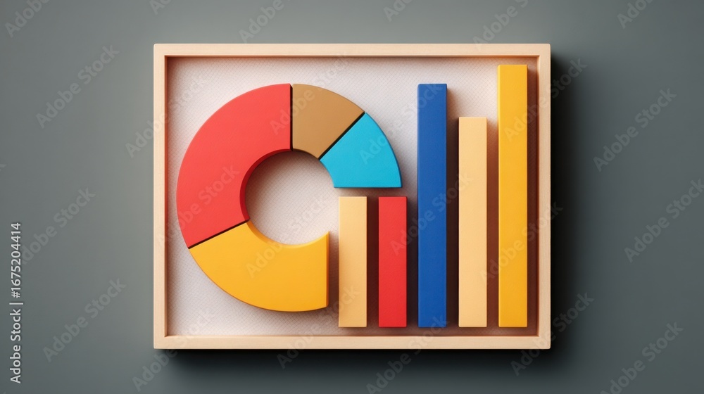 Poster a beautifully colorful piece of art representing the concept of portfolio diversification planner in
