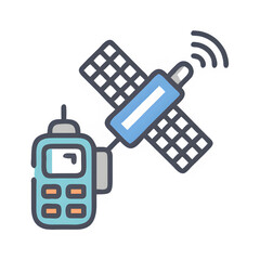 Satellite messenger icon vector illustration, global communication and emergency SOS symbol for app and web ui design  
