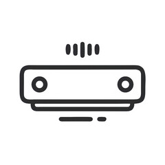 Fototapeta premium Soundbar icon vector illustration, tv audio and home theater symbol for app and web ui design 