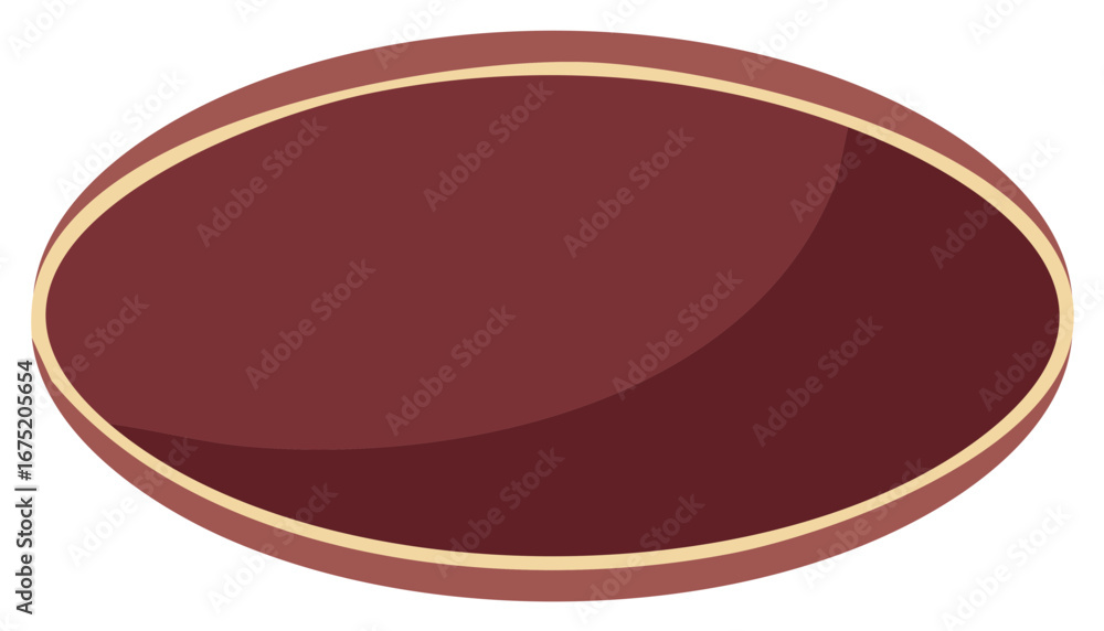Aufkleber abstract oval shape with smooth gradient and border in rich red and cream tones