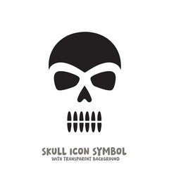 Skull Icon Symbol Vector Illustration in Black and White