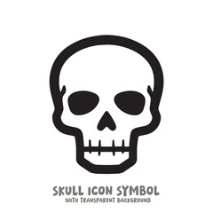 Skull Icon Symbol Vector Illustration in Black and White