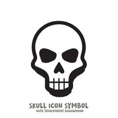 Skull Icon Symbol Vector Illustration in Black and White