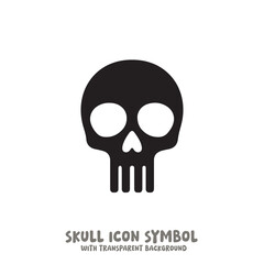 Skull Icon Symbol Vector Illustration in Black and White