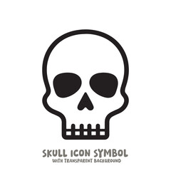 Skull Icon Symbol Vector Illustration in Black and White