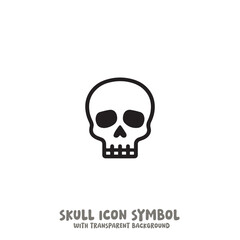 Skull Icon Symbol Vector Illustration in Black and White