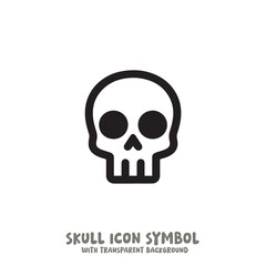 Skull Icon Symbol Vector Illustration in Black and White