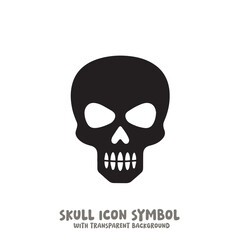 Skull Icon Symbol Vector Illustration in Black and White
