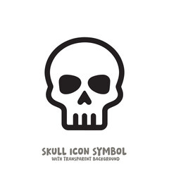Skull Icon Symbol Vector Illustration in Black and White