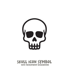 Skull Icon Symbol Vector Illustration in Black and White