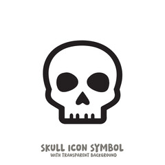 Skull Icon Symbol Vector Illustration in Black and White
