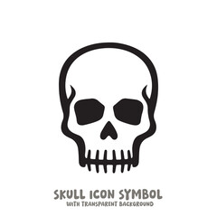 Skull Icon Symbol Vector Illustration in Black and White
