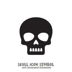 Skull Icon Symbol Vector Illustration in Black and White