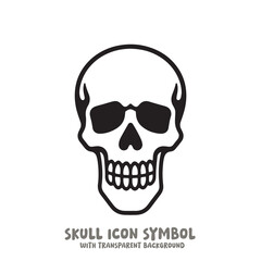Skull Icon Symbol Vector Illustration in Black and White