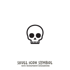 Skull Icon Symbol Vector Illustration in Black and White