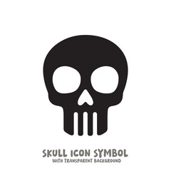 Skull Icon Symbol Vector Illustration in Black and White