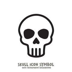 Skull Icon Symbol Vector Illustration in Black and White
