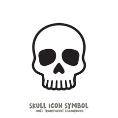 Skull Icon Symbol Vector Illustration in Black and White