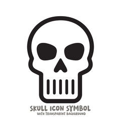Skull Icon Symbol Vector Illustration in Black and White