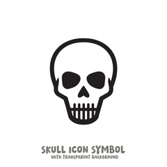Skull Icon Symbol Vector Illustration in Black and White