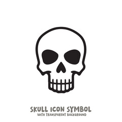 Skull Icon Symbol Vector Illustration in Black and White