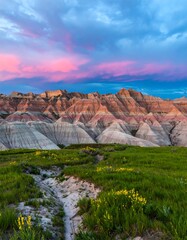Badlands Sunset Landscape View