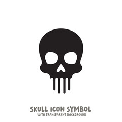 Skull Icon Symbol Vector Illustration in Black and White