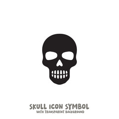 Skull Icon Symbol Vector Illustration in Black and White