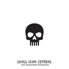 Skull Icon Symbol Vector Illustration in Black and White