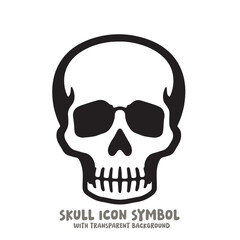 Skull Icon Symbol Vector Illustration in Black and White