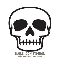 Skull Icon Symbol Vector Illustration in Black and White
