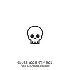 Skull Icon Symbol Vector Illustration in Black and White