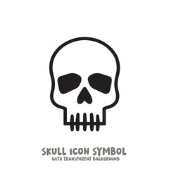 Skull Icon Symbol Vector Illustration in Black and White